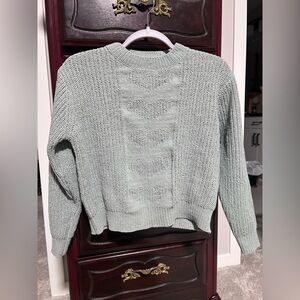 Givingz Women’s Knit Mint Green Patterned Sweater Size Small